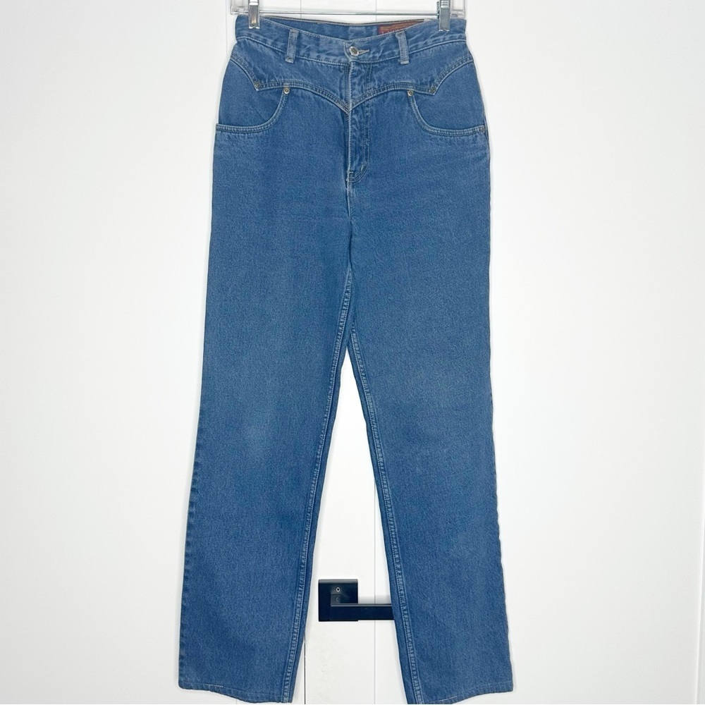 Vintage Lawman Western 90s Jeans blue denim 9 26 2 cowboy unique cotton scallop